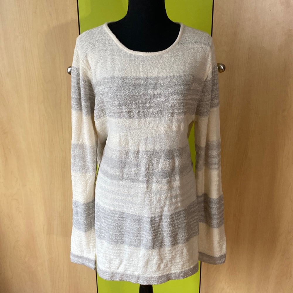New Calvin Klein Jeans Striped Split-Back Sweater